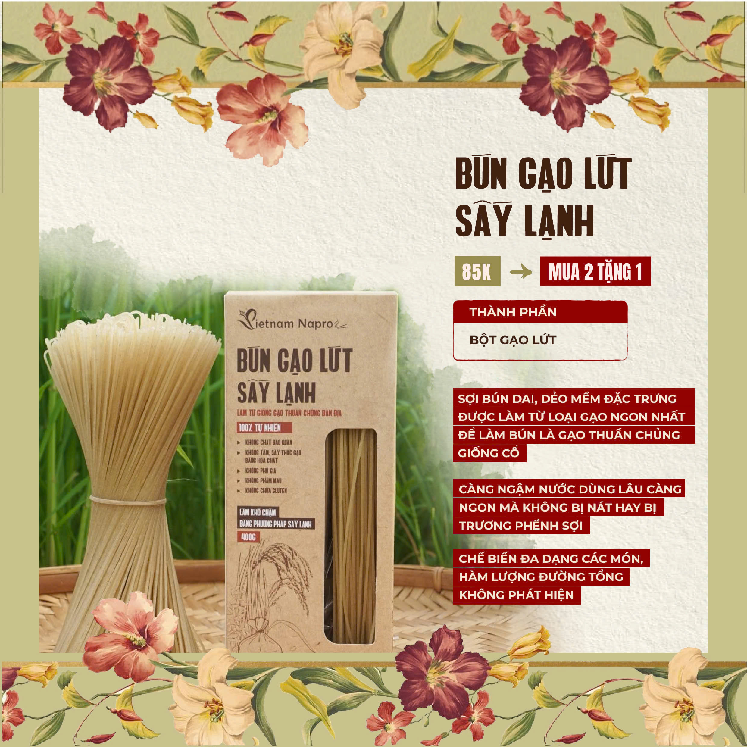 Bún gạo lứt sấy lạnh